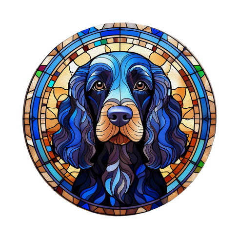 Cocker (Working) Black Glass Suncatcher Worktop Saver